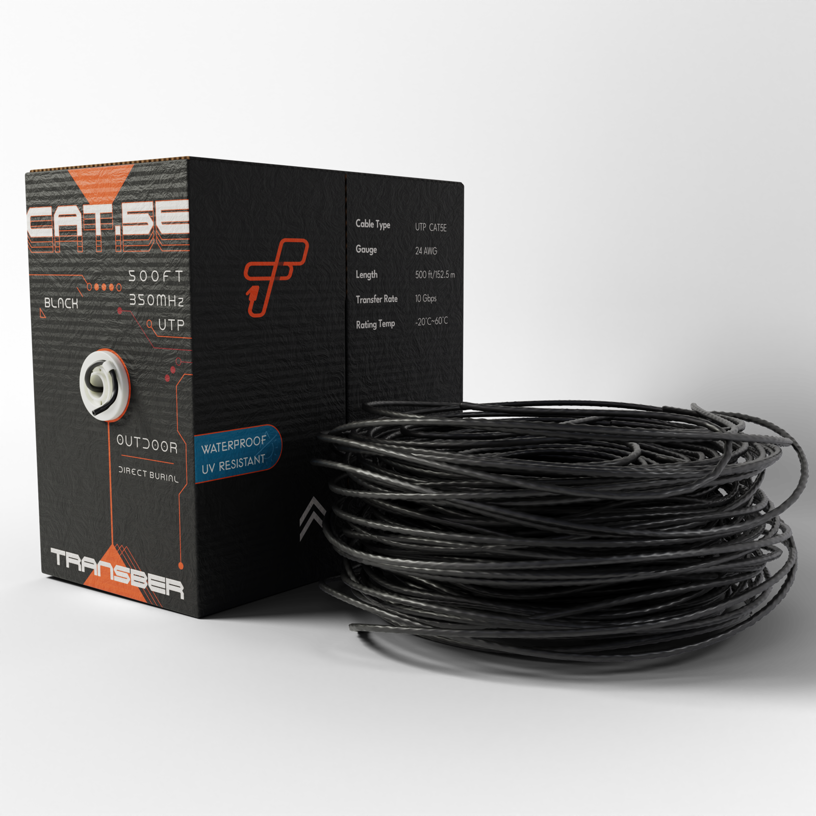 Cat5e CCA Outdoor Cable - 500ft Bulk Reel Detail