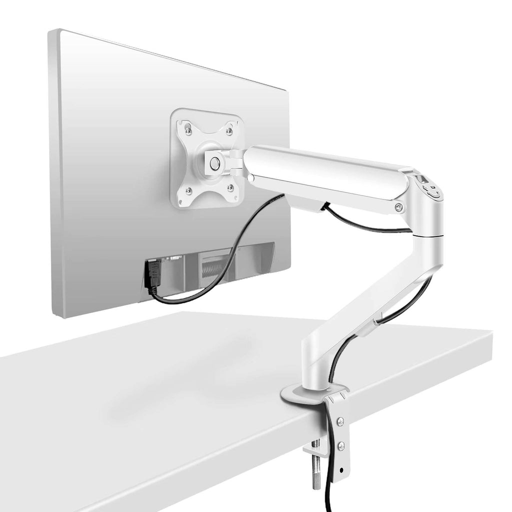Transber Gas Spring Monitor Mount - VESA Plate and Clamp Base Detail